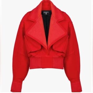 BALMAIN Oversized Wool Bomber Jacket